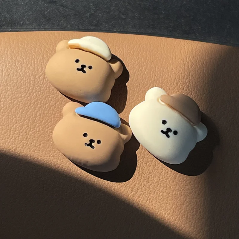 10 stücke Cartoon Bär Kopf Flatback Harz Cabochon Für Haar Bogen Clips Zubehör Ornament Schmuck Machen Sammelalbum Verschönerung – Detail 7