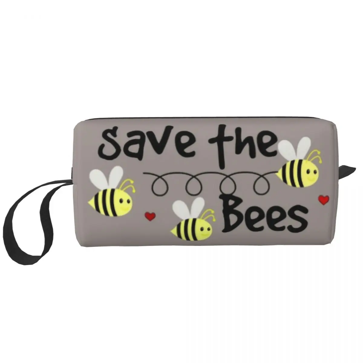 Travel Save The Bees Toiletry Bag Kawaii Bee Insect Makeup Cosmetic Organizer Women Beauty Storage Dopp Kit Box