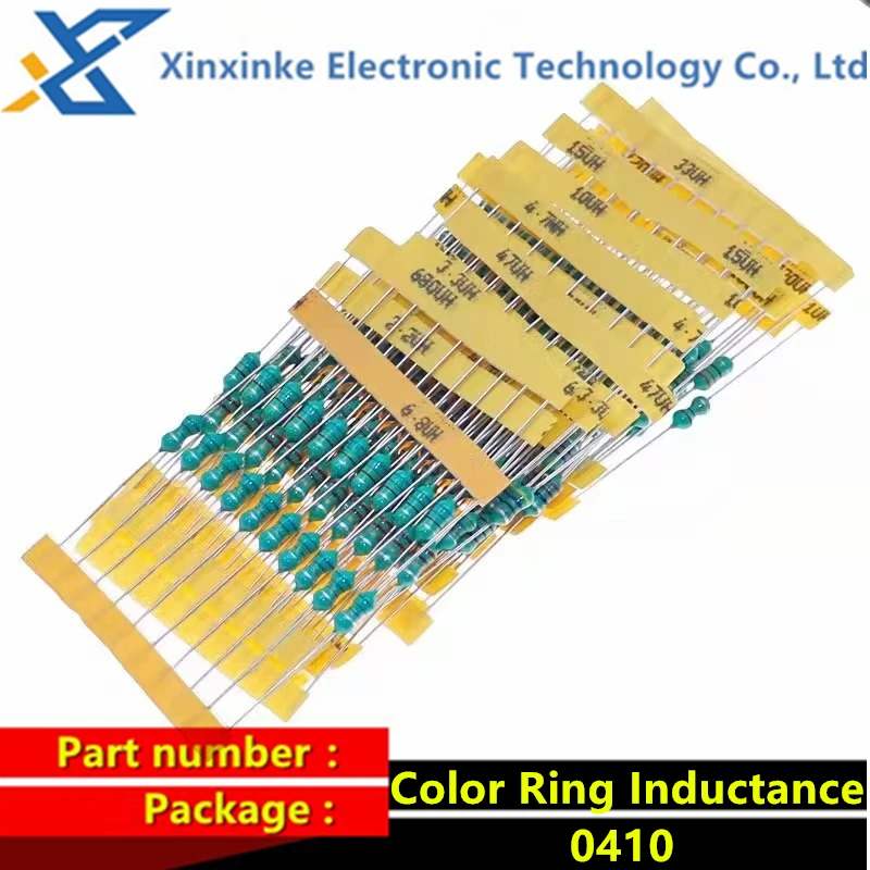 50PCS 1/2W 0410 Color Ring Inductors Inductor  3.3/4.7/6.8/10/22/47/56/100/220/470/680 uH MH Axial RF Choke Coil Inductance DIP