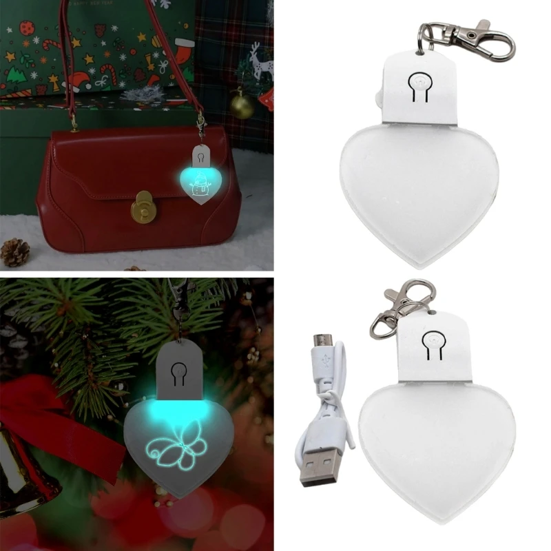 Sublimation Blank Star Acrylic Pendant Hot Transfer Printing Keychain with LED Light DIY Decorations Hanging Ornaments