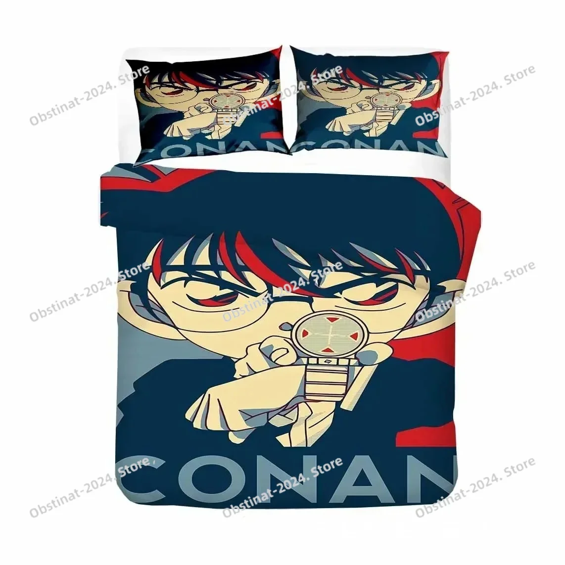

Anime Detective Conan Shinichi Bedding Set Boys Girls Twin Queen Size Duvet Cover Pillowcase Bed Kids Adult