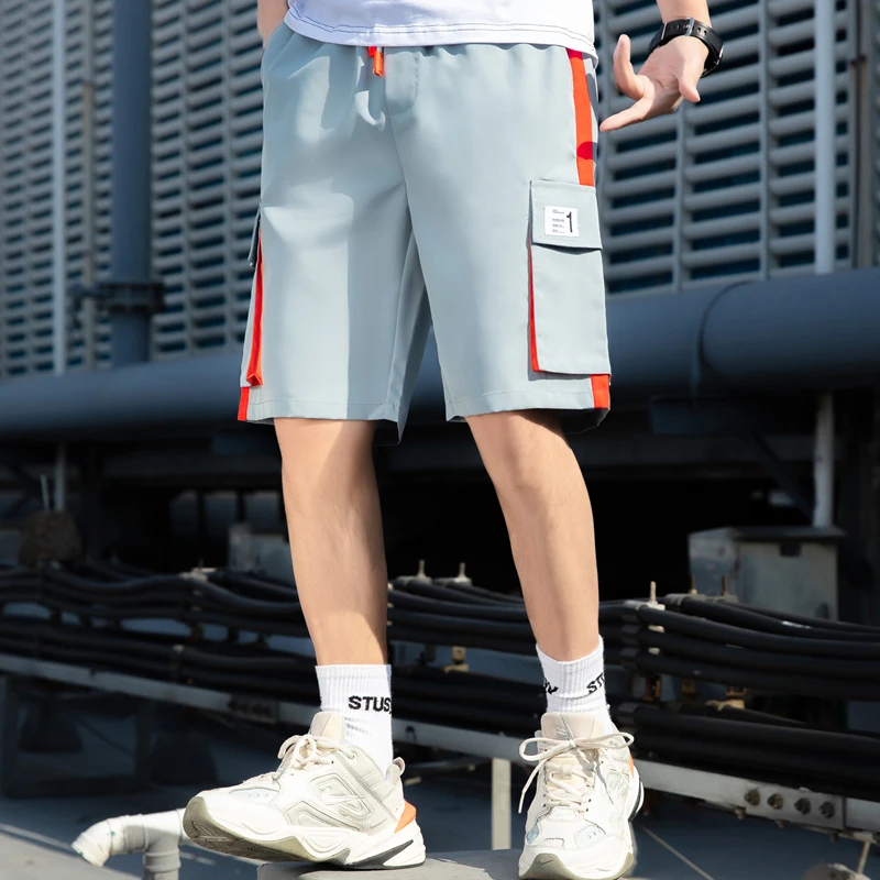 

Casual Men's Workwear orts Summer Thin Loose Straight Cut Trendy Outerwear Five-Quarter Length Breathable Polyester Fabric