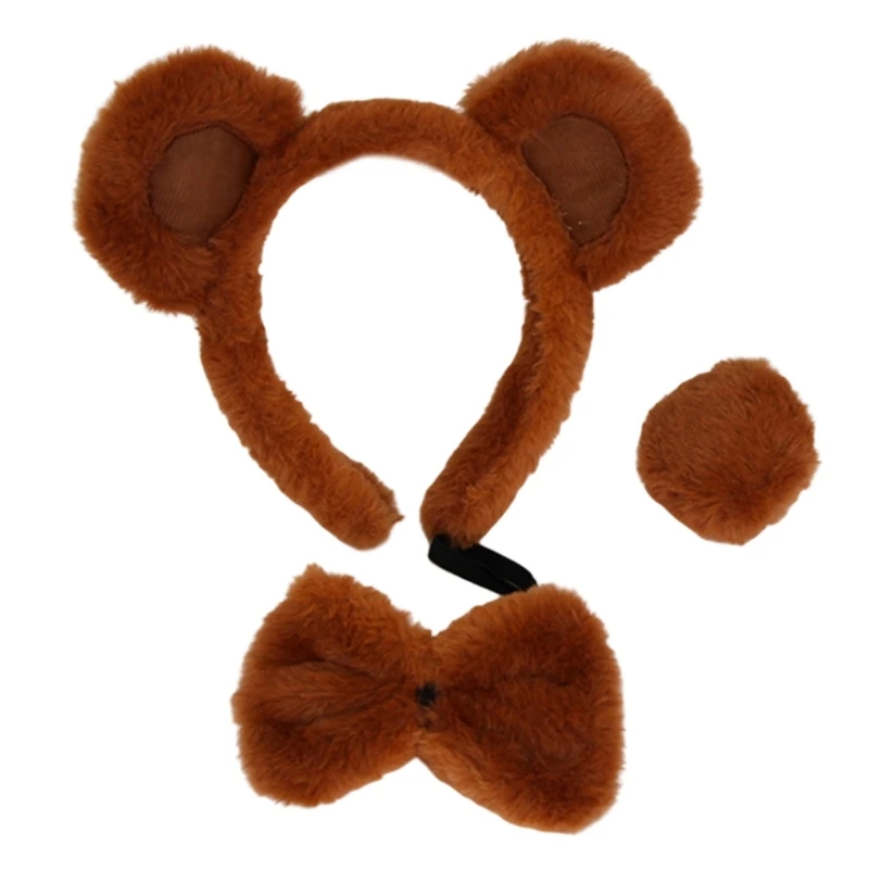 DXAE Soft Plush Animal Costume Accessory Set for Adults Bear Party Props for Photos School Use and Costume Gatherings