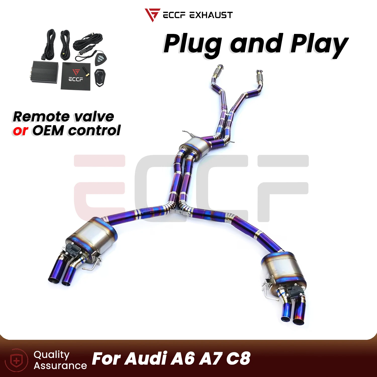 Sporty Titanium Complete exhaust system For Audi A6 A7 C8 Plug and Play Performance Upgrade Easy Installation