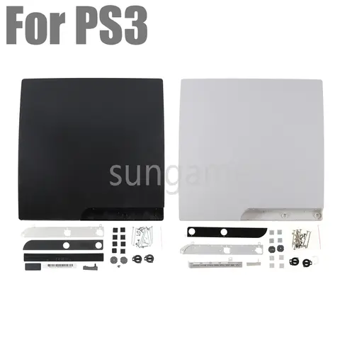1set Repair Part Black or White Cover Shell Housing Case Panel with Full Set Screws for PS3 Slim 2000 2500 Console