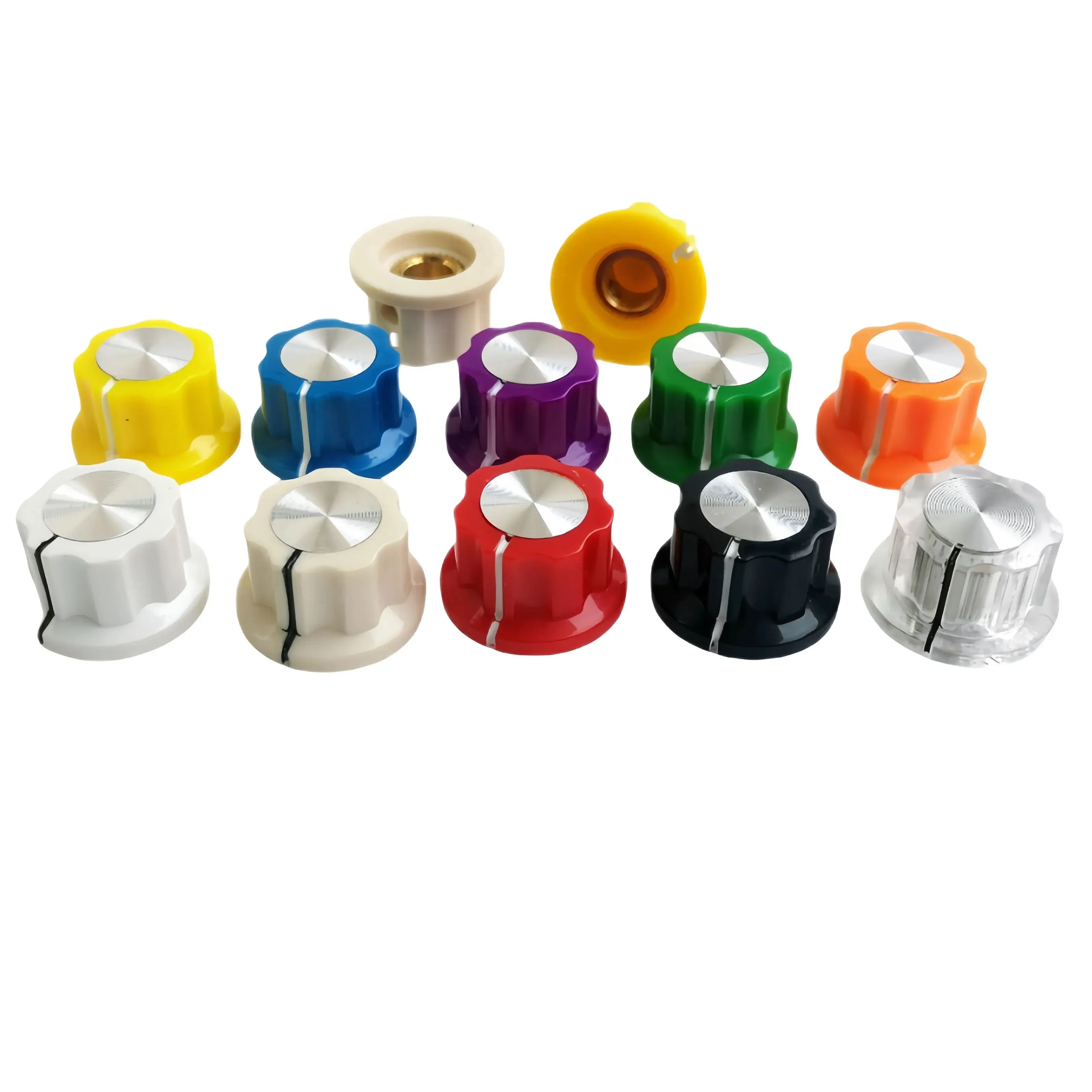Gałka potencjometru 20X12MM do efektów gitarowych, plastikowa, do regulacji głośności, gałka do regulacji tonu w radiu, gałka do wzmacniacza mocy. — zdjęcie 2