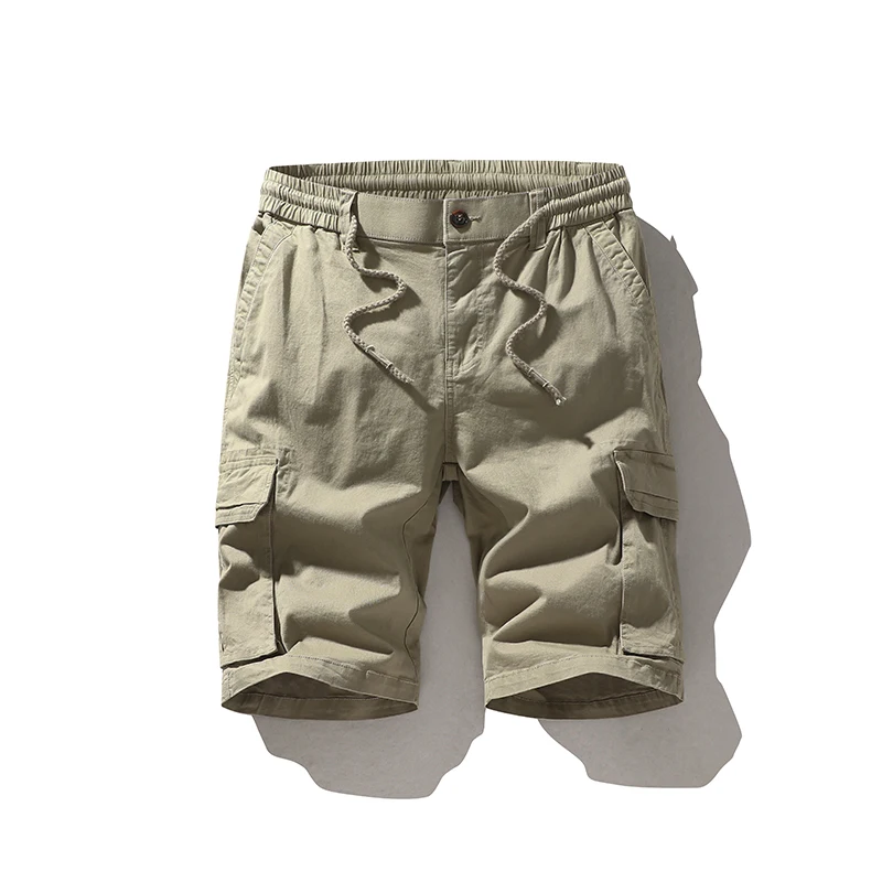 Men's Shorts Cargo Shorts Summer Casual Men Solid Color Cargo Short Multi-Pockets Drawstring Fifth Pants Loose Casual Short Pant