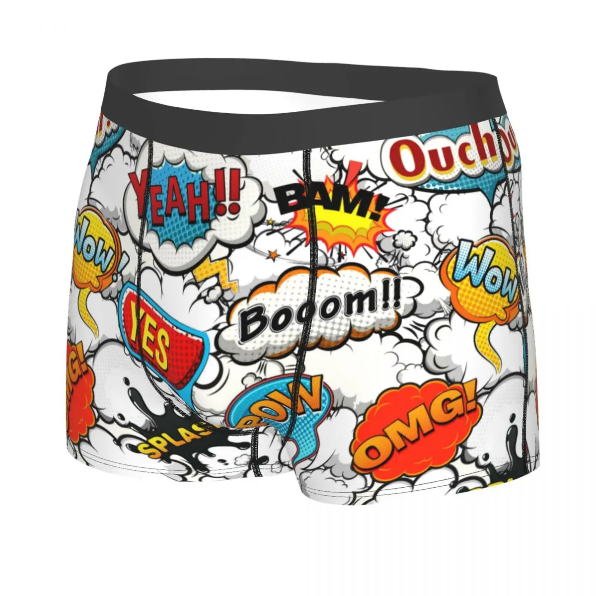 Custom Colorful Comics Speech Bubbles Boxers Shorts Mens Briefs Underwear Sexy Underpants
