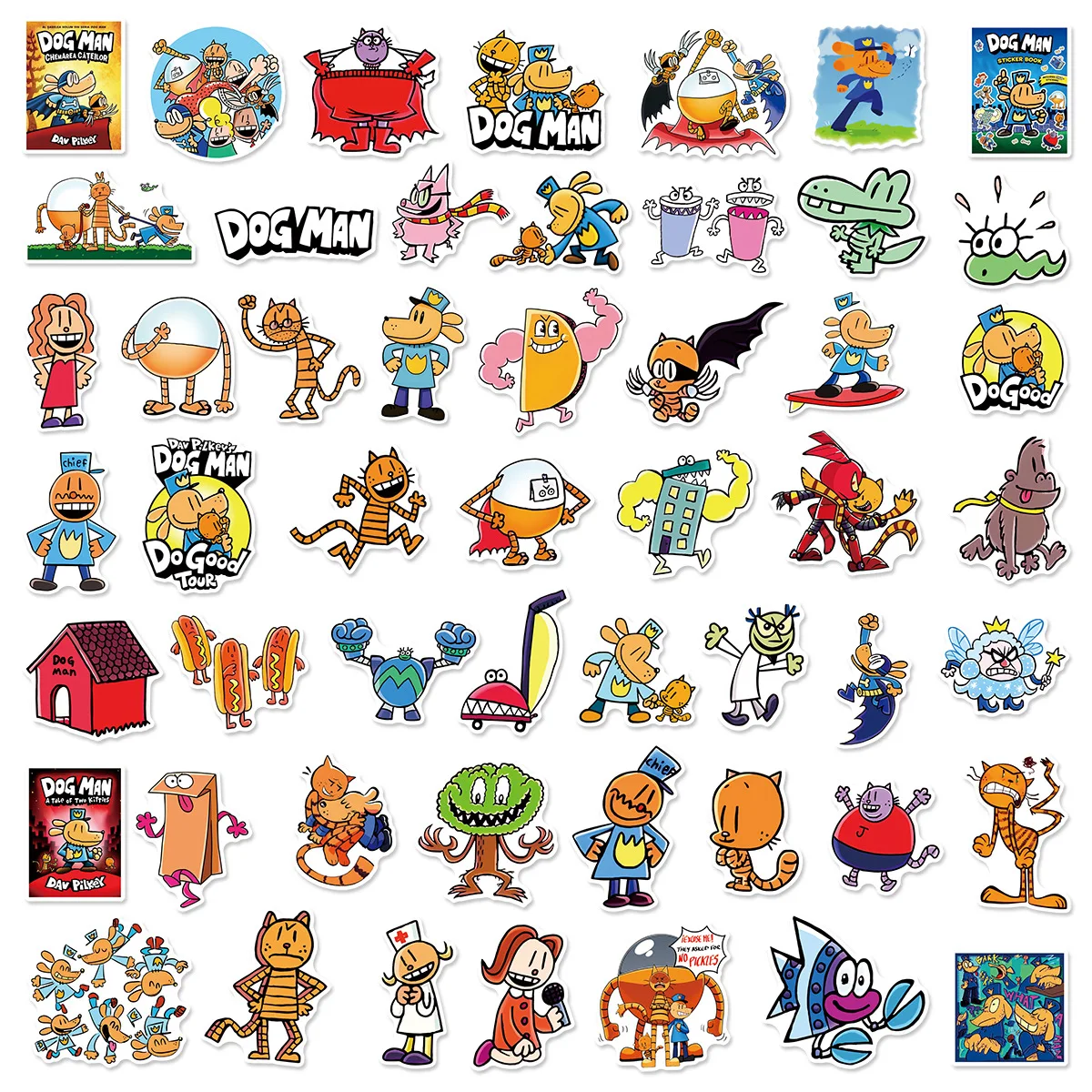 

50PCS Dog Man Stickers Cute Fun Doodle Decals Children's Toys Gifts DIY Water Cup Laptop Cell Phone Case Scrapbook