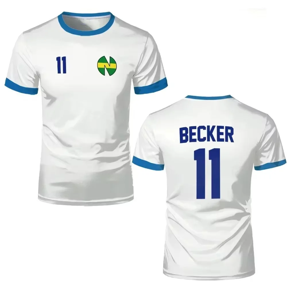 (Miniso)Tsubasa School Nansheng Olive y Benji Kits Jersey 3D hombres camisetas Camiseta deportiva niños manga corta hombres ropa camiseta