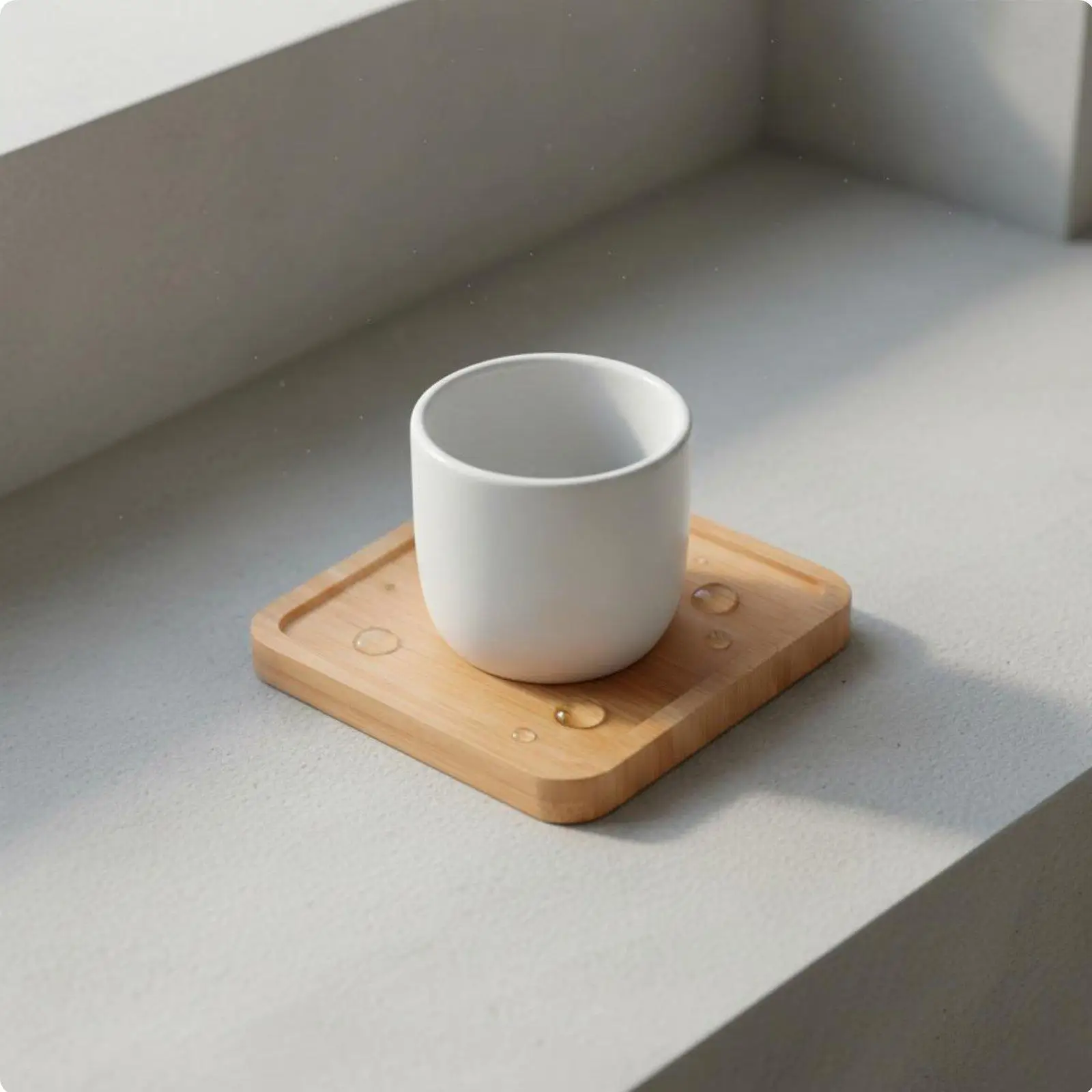 Industrial Tray Bamboo Wood Plant Saucer Square Base Spill Catcher for Indoor Plant Pot Cover Windowsill Decor