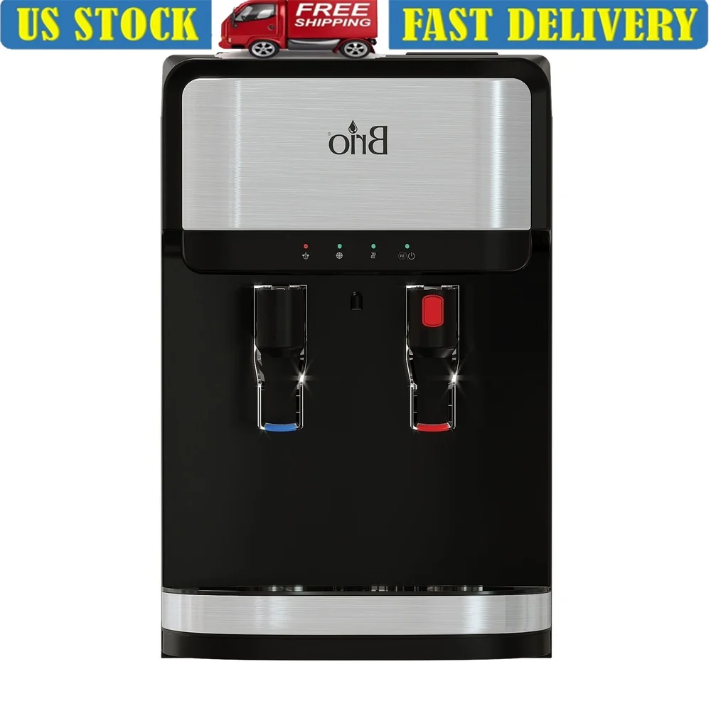 

Настольный диспенсер для воды, горячая и холодная, 3-ступенчатая фильтрация, самоочищающиеся УФ-светодиодные индикаторы, замок для безопасности детей, бесконтактные лопасти