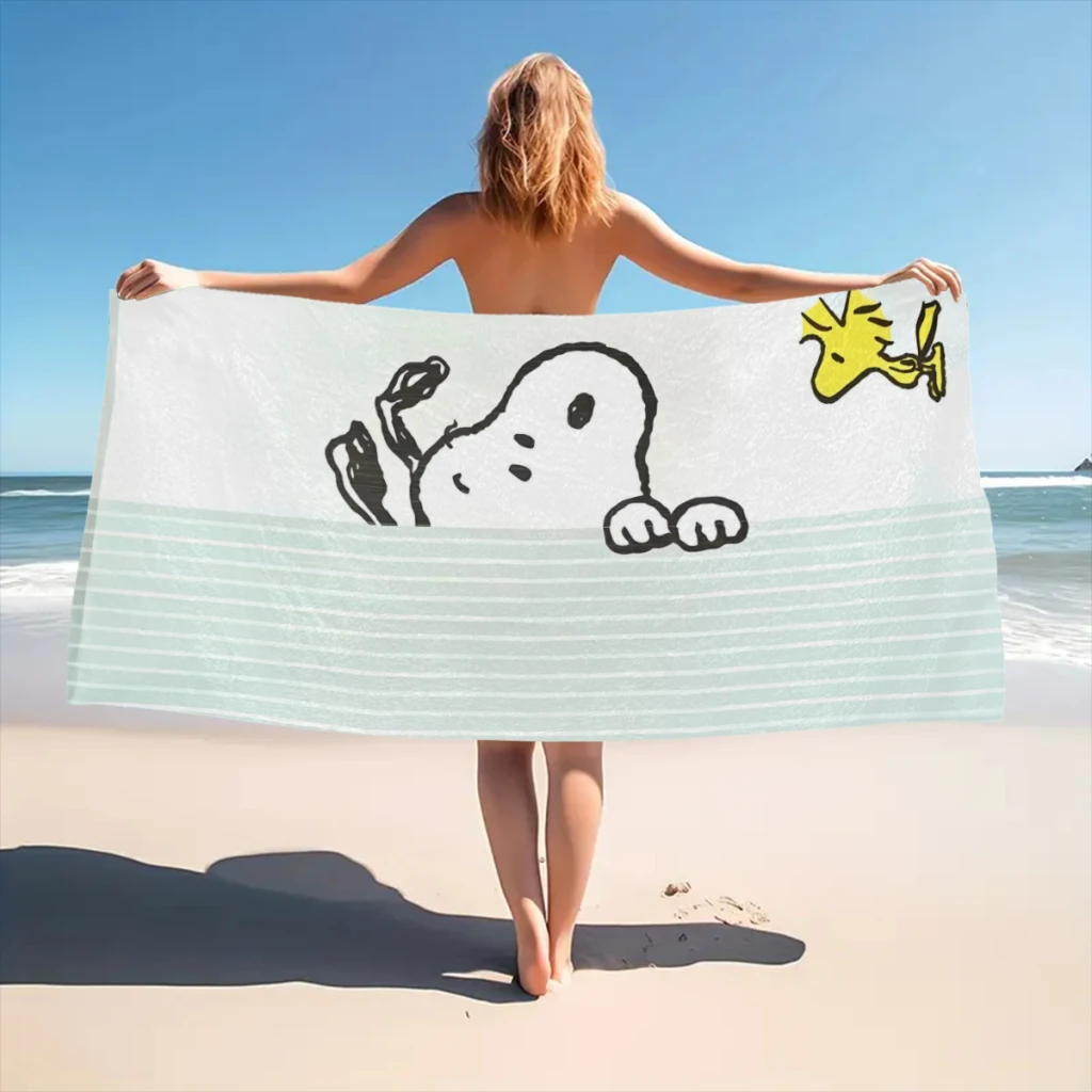 Snoopy_XH6UJI Beach Towel  Poncho Bathing Towels Cover-ups Quick Dry Sand Free Yoga Spa Gym Pool