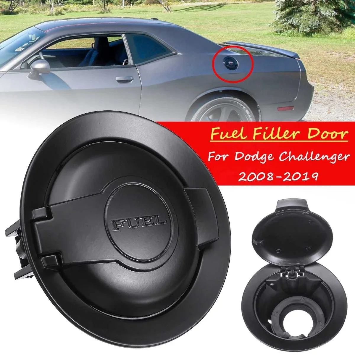 Car Matte Black Edition Fuel Filler Door Cover Oil Cap for 2008-2019 68250120AA