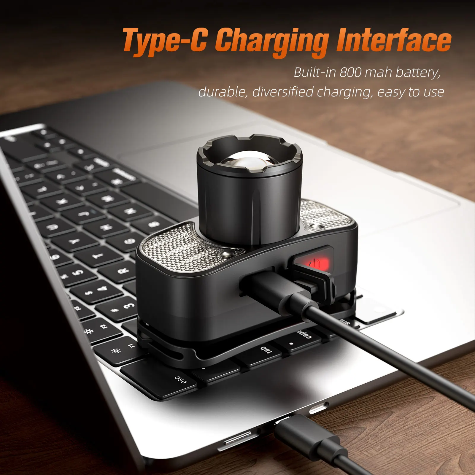 SUPERFIRE HL80-C Powerful LED Headlamp USB C Rechargeable Telescopic Zoomable Sensor Headlight Fishing Camping Head Flashlight