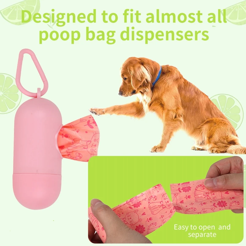 2/60 Roll EPI Biodegradable Dog Poop Bags Eco-friendly Leak-proof Dog Poop Bags Quality Thick Strong Pet Waste Bags Easy To Tear