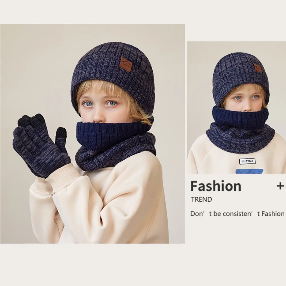 

New Hats Scarf Set Ear Protection Windproof Winter Cap Thicken Soft Knitted Scarf Hats Outdoor