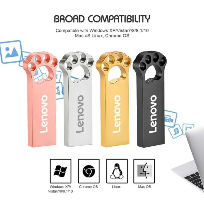 Lenovo USB 3.0 Flash Drive High Speed Pen Drive 2TB 1TB Usb 3. 0 Memory Stick 512gb Flash Pendrive Metal Memoria Usb Disk For PC