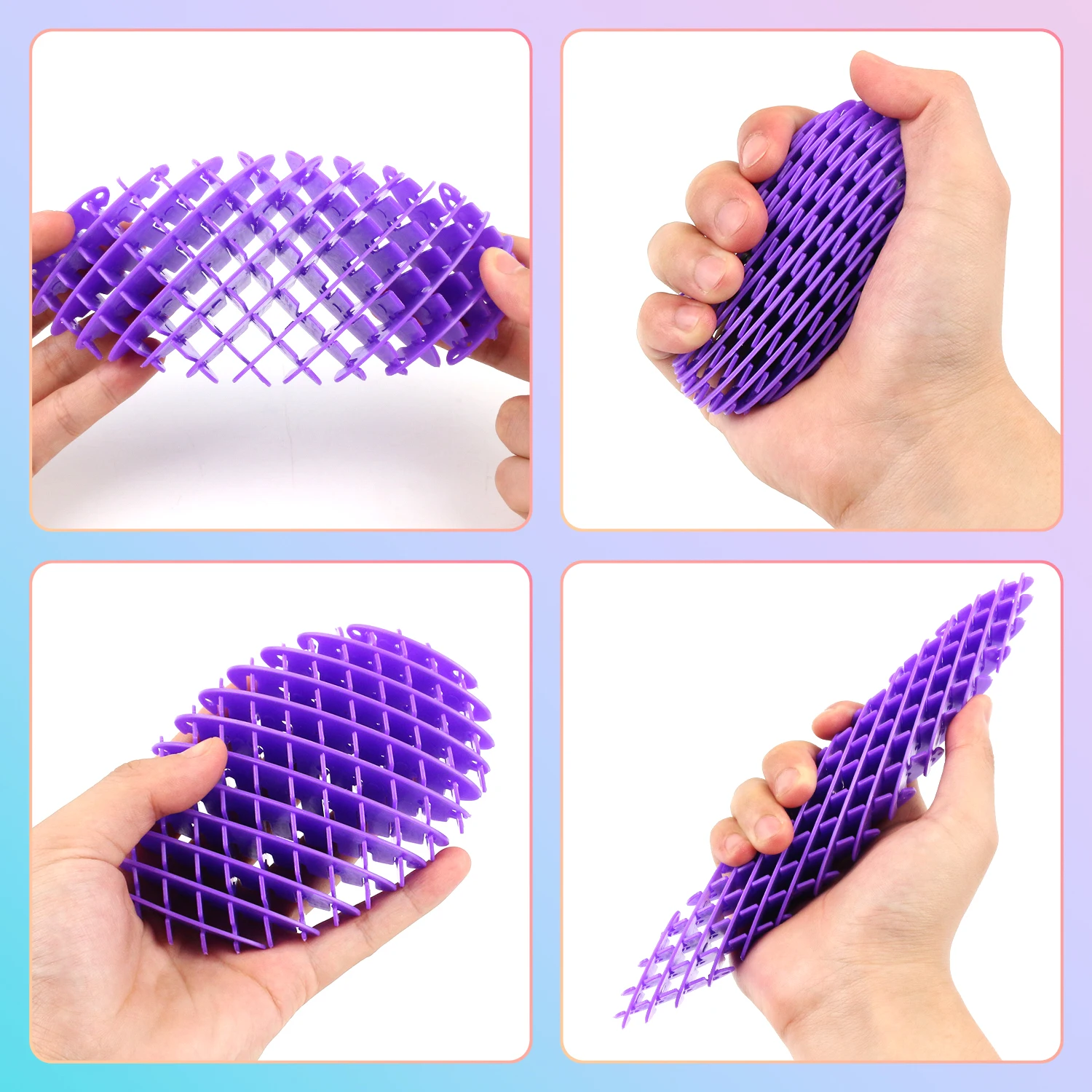 Nuovo e unico giocattolo di sfiato, rete elastica per le dita, punta delle dita dei vermi estensibile e versatile, esperienza sensoriale