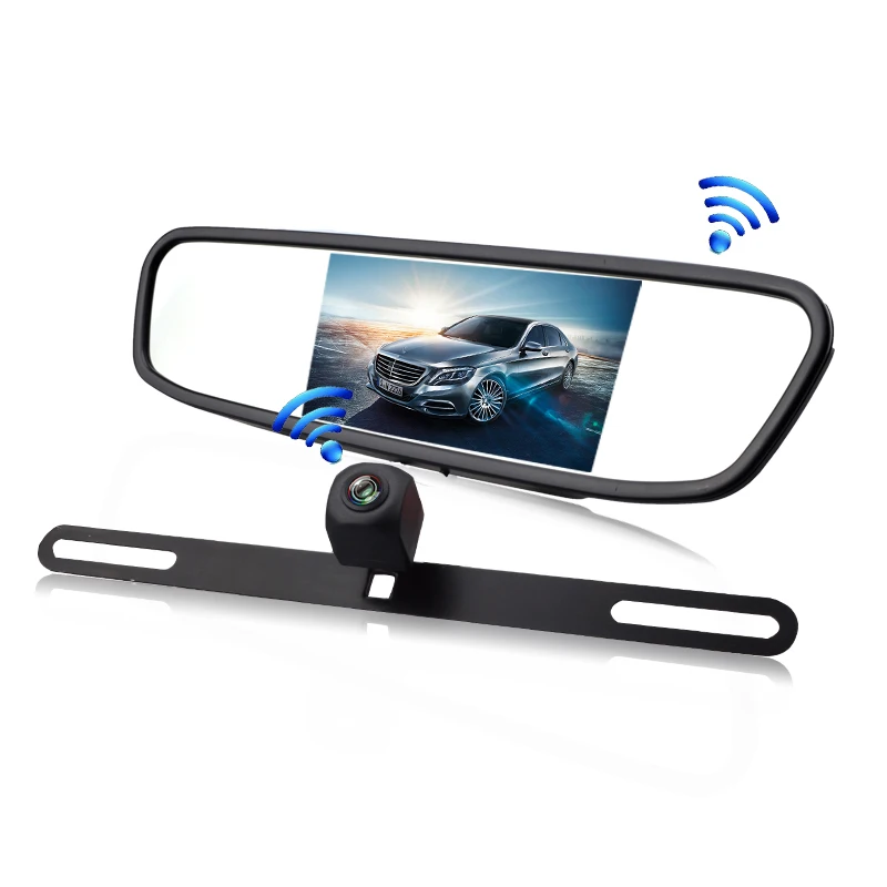New Digital Wireless Wifi Rearview Mirror 4.3inch Display Screen Wireless Car Backup Camera