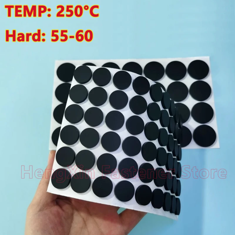 50pcs 5-30mm Anti-slip Black Self Adhesive Round Silicone Rubber Feet Pad Laptops Keyboards Calculators Monitors Anti-skid Pads