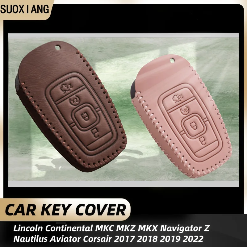 

Fashion Leather Car Key Cover For Lincoln Continental MKC MKZ MKX Navigator Z Nautilus Aviator Corsair 2017 2018 2019 2022