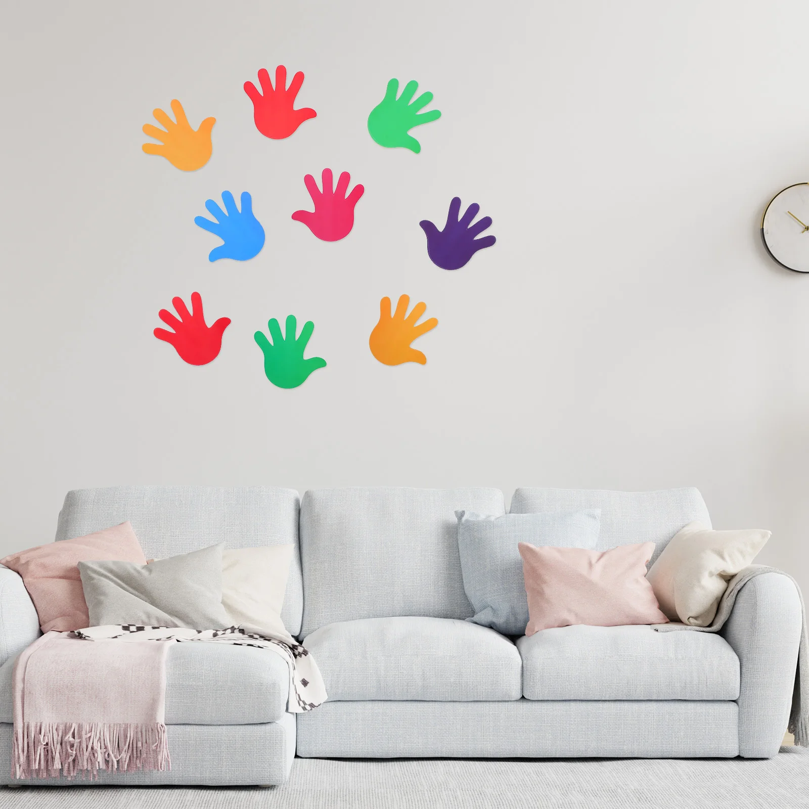 

45Pcs Hand Print Floor Stickers Removable Waterproof Easy Clean Bedroom Living Room Bathroom Shower Peel Stick Decals