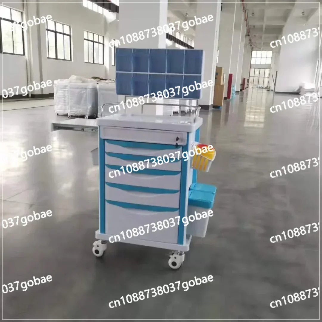 Hospital Furniture ABS Plastic Anesthesia Medicine Medical Cart Emergency Treatment Trolley