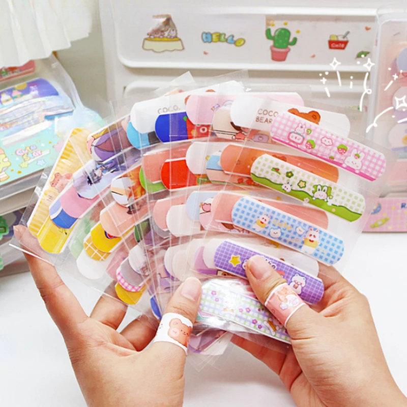 80pcs/lot Creative Cute Cartoon Band Aid Hemostatic Sticker Breathable Waterproof Bandages First Aid Emergency Kit for Children