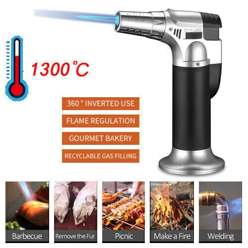 Soplete a prueba de viento, encendedor de llama de alta temperatura, recargable, Gas butano, Micro herramienta de soldadura, encendedor para fumar para hombres