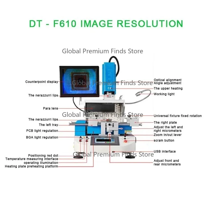 DT-F630 BGA Rework Station: 3-Temp-Zone Design for Multi-Device Chip Repair