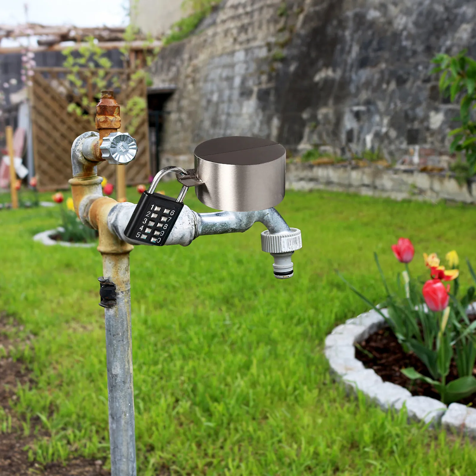 Outdoor Water Faucet Lock Combination Padlock Anti Theft Password Lock for Garden Public Areas Water Spigot Protection