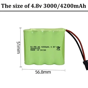 Şarj edilebilir Nimh pil AA çocuk oyuncakları RC 4.8 V 6V 7.2 V 9.6 V 4200mAh 3000mAh arabalar tankları robotlar silahlar gemiler 1 adet Pilin en iyi 10 satışı 6v 2ah-no. 6