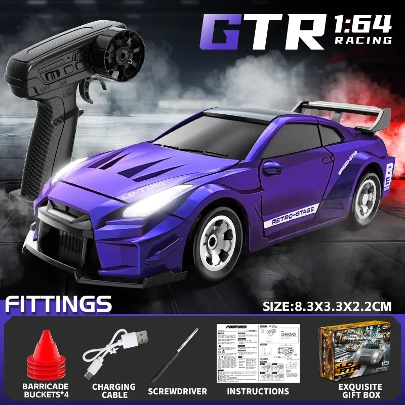 1/64 RC Drift Auto 2.4G Mini Radiografisch Bestuurde Stuntauto 4WD Bureau Raceauto Model Jongens Collectie Speelgoed Kind Verjaardag Cadeaus