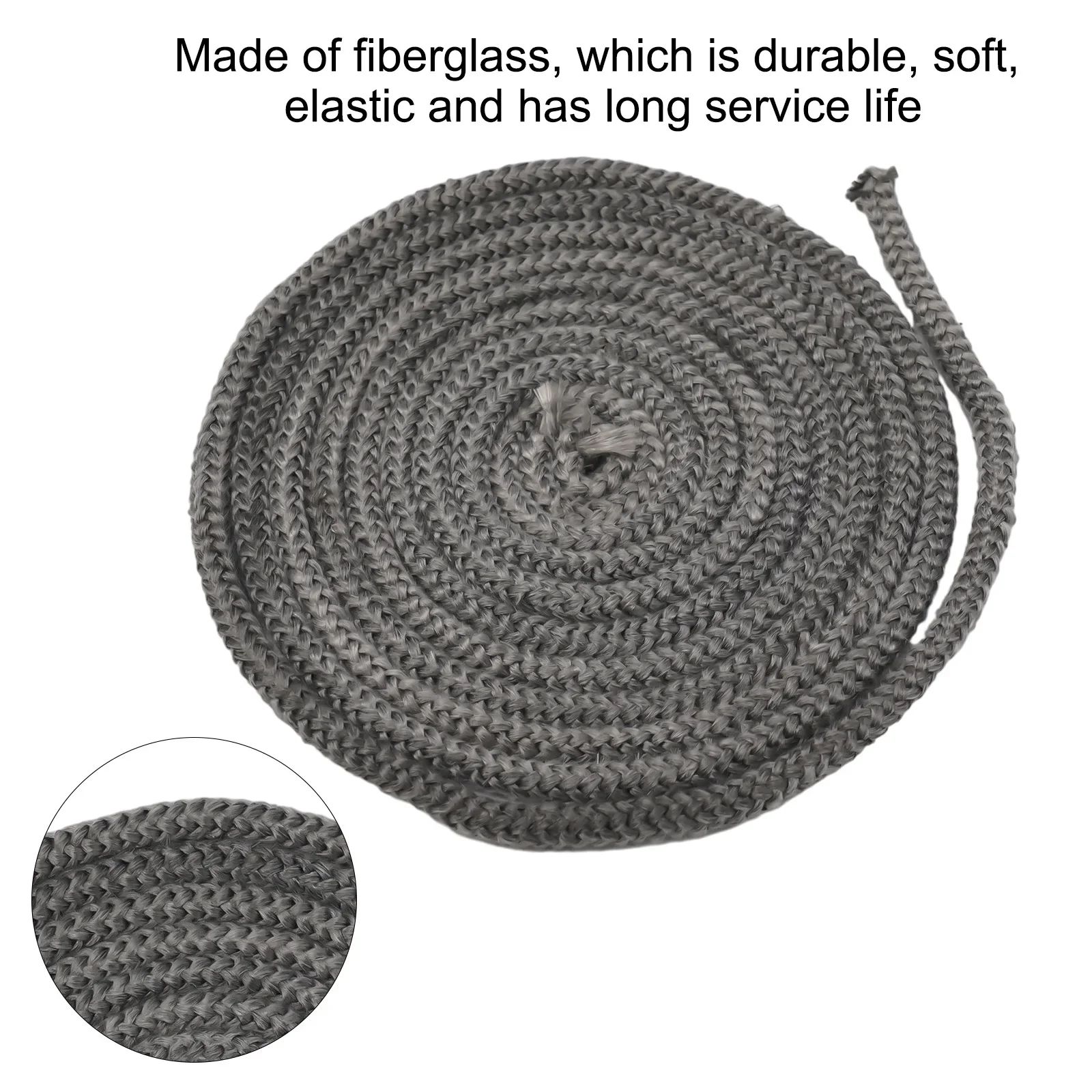 Fireplace Fiberglass Rope Seal Strip Adhesive Tape Kit Wood Burning Stove 3Meters 9mm Rope Log Burner Door Seal Home Decoration