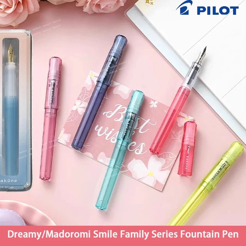 

Перьевая ручка PILOT Kakuno Smile с пером M/F, милые японские канцелярские товары Madoromi, высококачественные эстетичные ручки для ежедневного письма, для детей и начинающих.