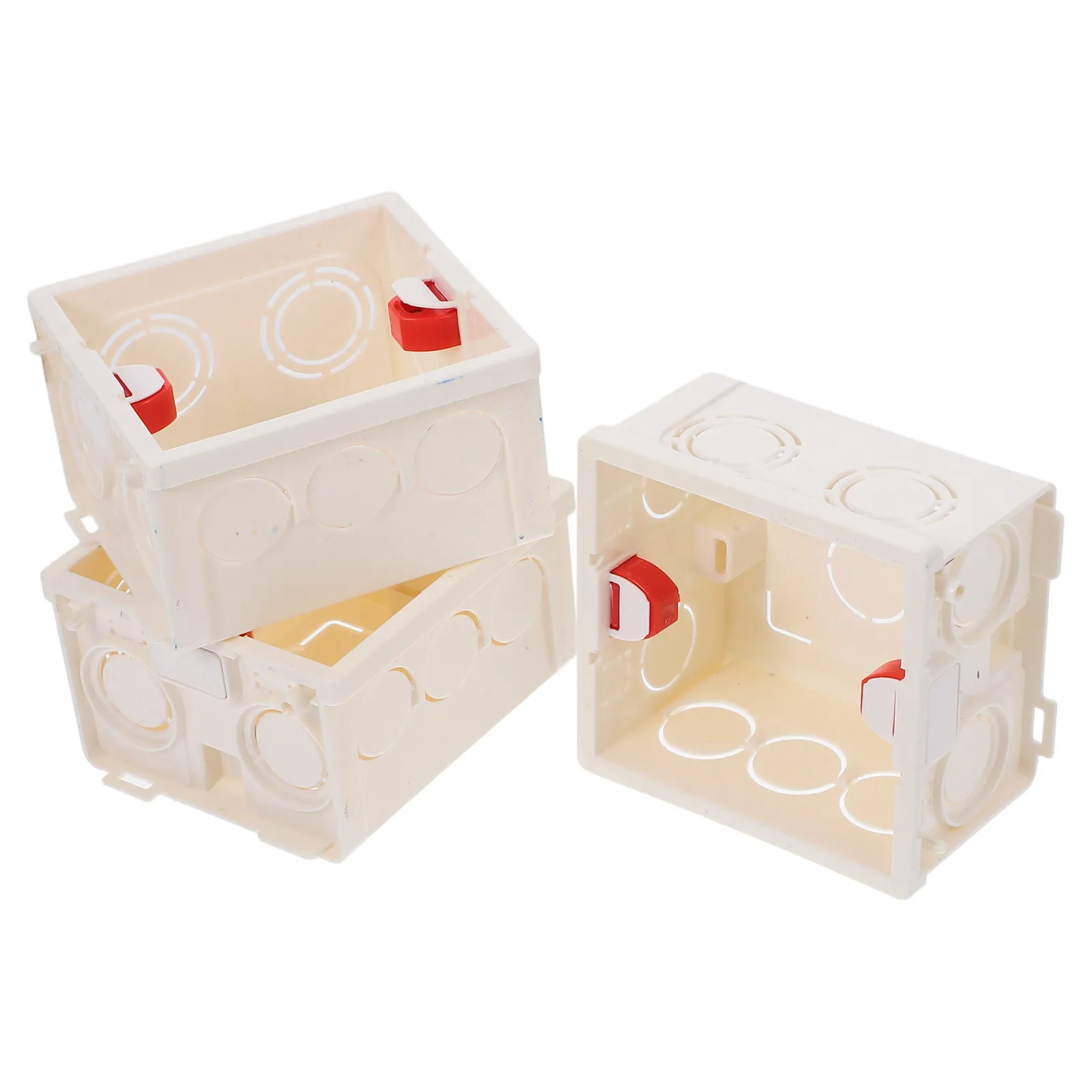 3Pcs Switch Electrical Box PVC Concealed Installation Wall Mount Deep Junction Recessed Outlet Socket Box for Electric Project