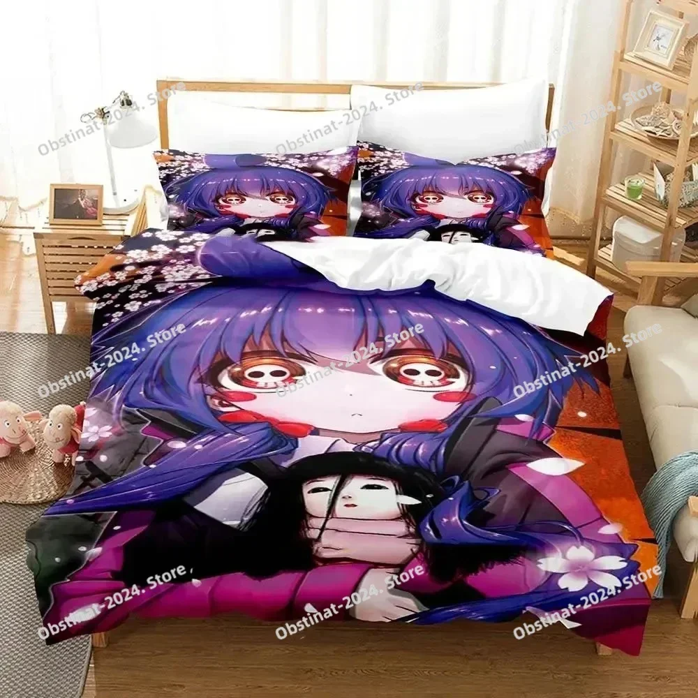 Anime Dark Gathering 3D Print Comforter Bedding Set,Duvet Cover Bed Set Quilt Cover Pillowcase,King Queen Size Bedding Set Kid