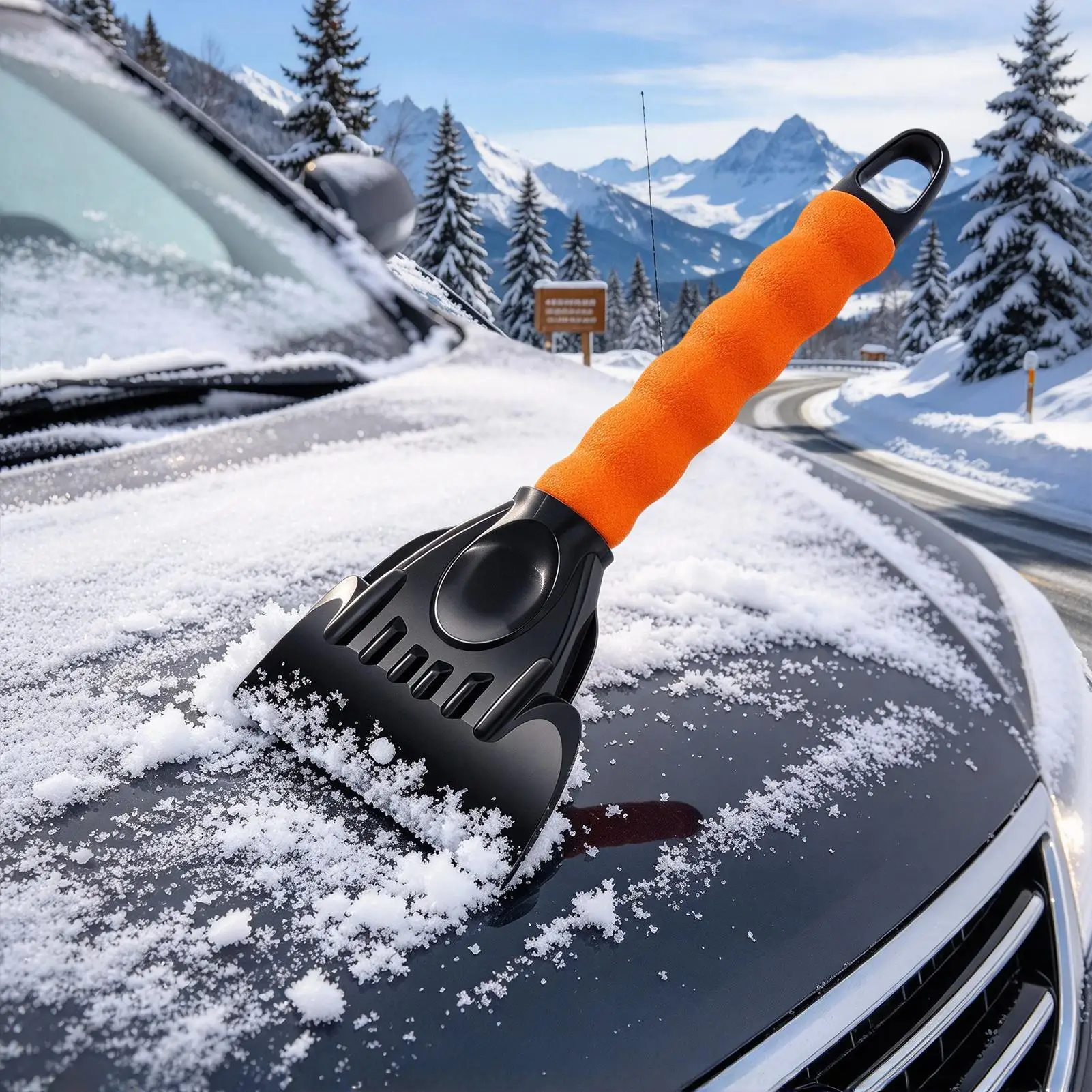 Ice Scraper Windshield Handheld Automotive Ice Remover Tool Car Window Defrosting Tool For Drivers Campers Travelers Tailgating