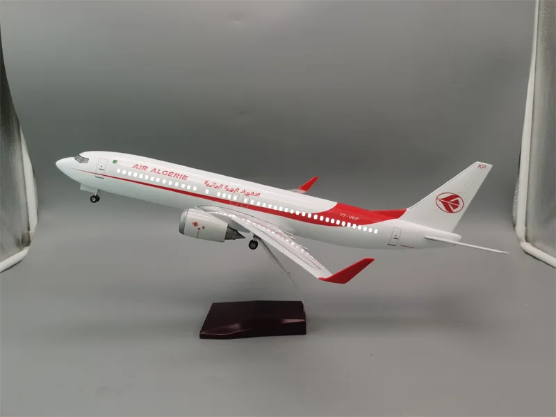 47cm Plane Toy 737-800 Algeria Airlines Aircraft Model Toy Planes With Light And Wheel Landing Gears Miniature Airplane