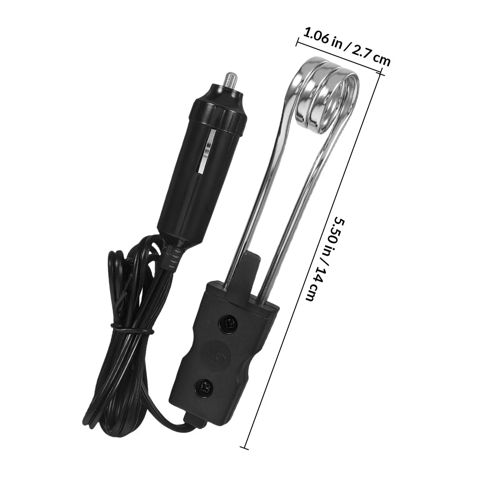 Electric Portable Immersion Heater 12V Car Power for Quick Boil Water Tea Coffee Soup Travel Camping Hot Beverage Mug Cup Warmer
