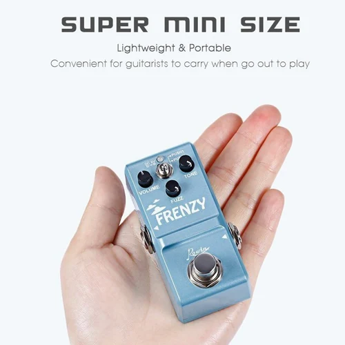 Imagen 2 del producto Rowin Super Tiny Pedal Fuzz Classic FRENZY Pedal de guitarra eléctrica volumen difuso Nano Ghost fuzz Mini carcasa totalmente de Metal 2 modos