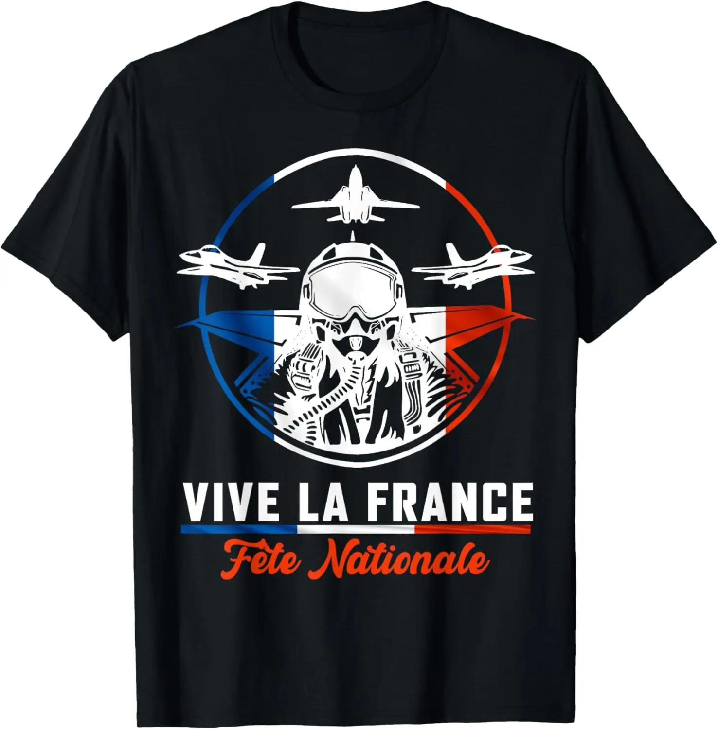 

French Fête National Military Fighter Jet Army Pilot T-Shirt Short Sleeve Casual 100% Cotton Shirt