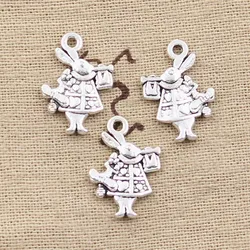 20pcs Charms Trumpet Rabbit 21x15mm Antique Bronze Silver Color Pendants Making DIY Handmade Tibetan Bronze Silver Color Jewelry
