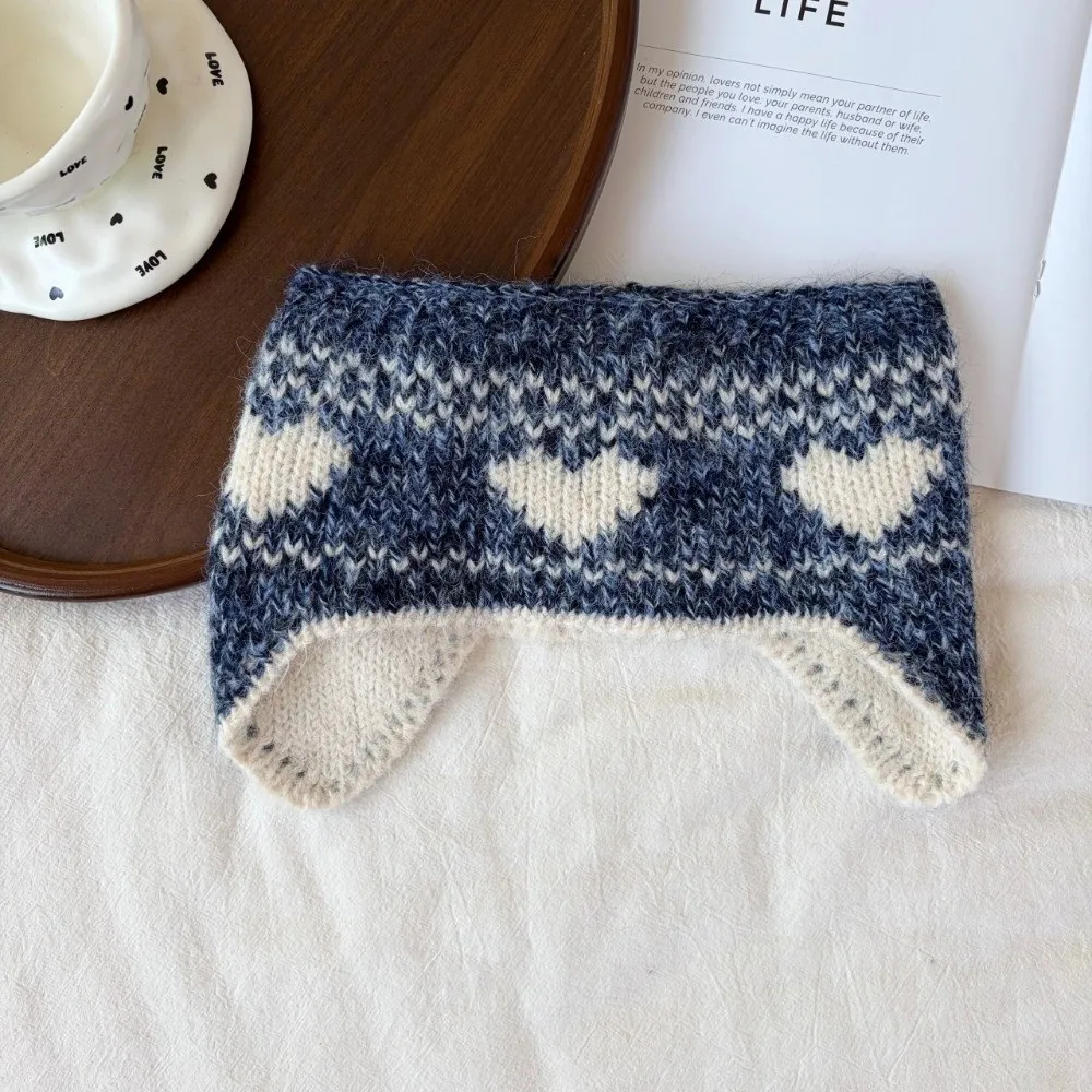 New Warm Knitted Ear Cover Heart-shaped Snowflake Ear Muffs Thickened Windproof Winter Earmuffs Outdoor