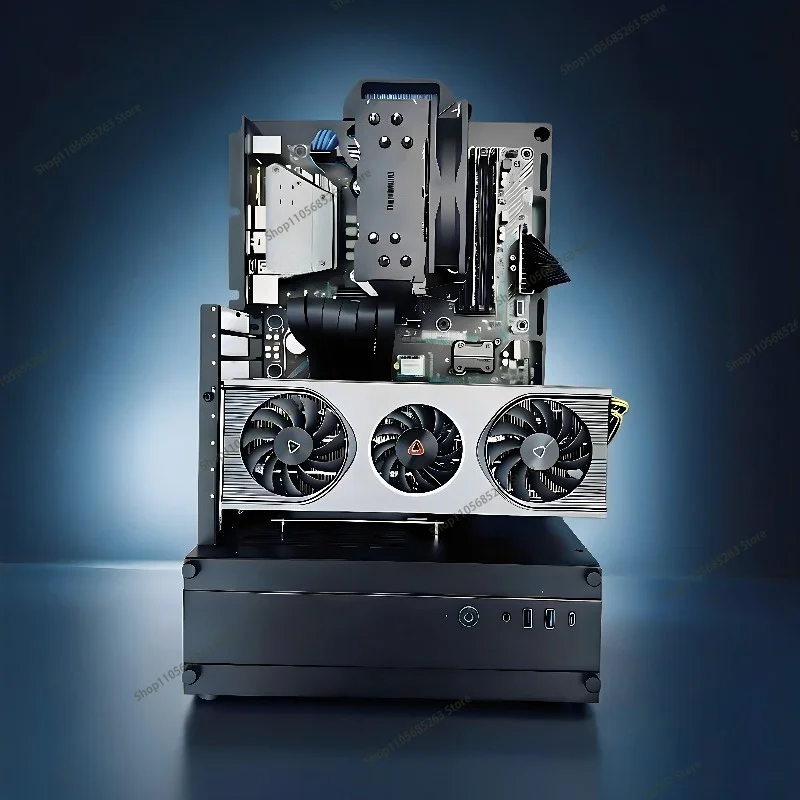 Open Frame PC Case 240/360 Liquid & Air Cooling Rack ATX/MATX Vertical GPU Desktop Mini Case