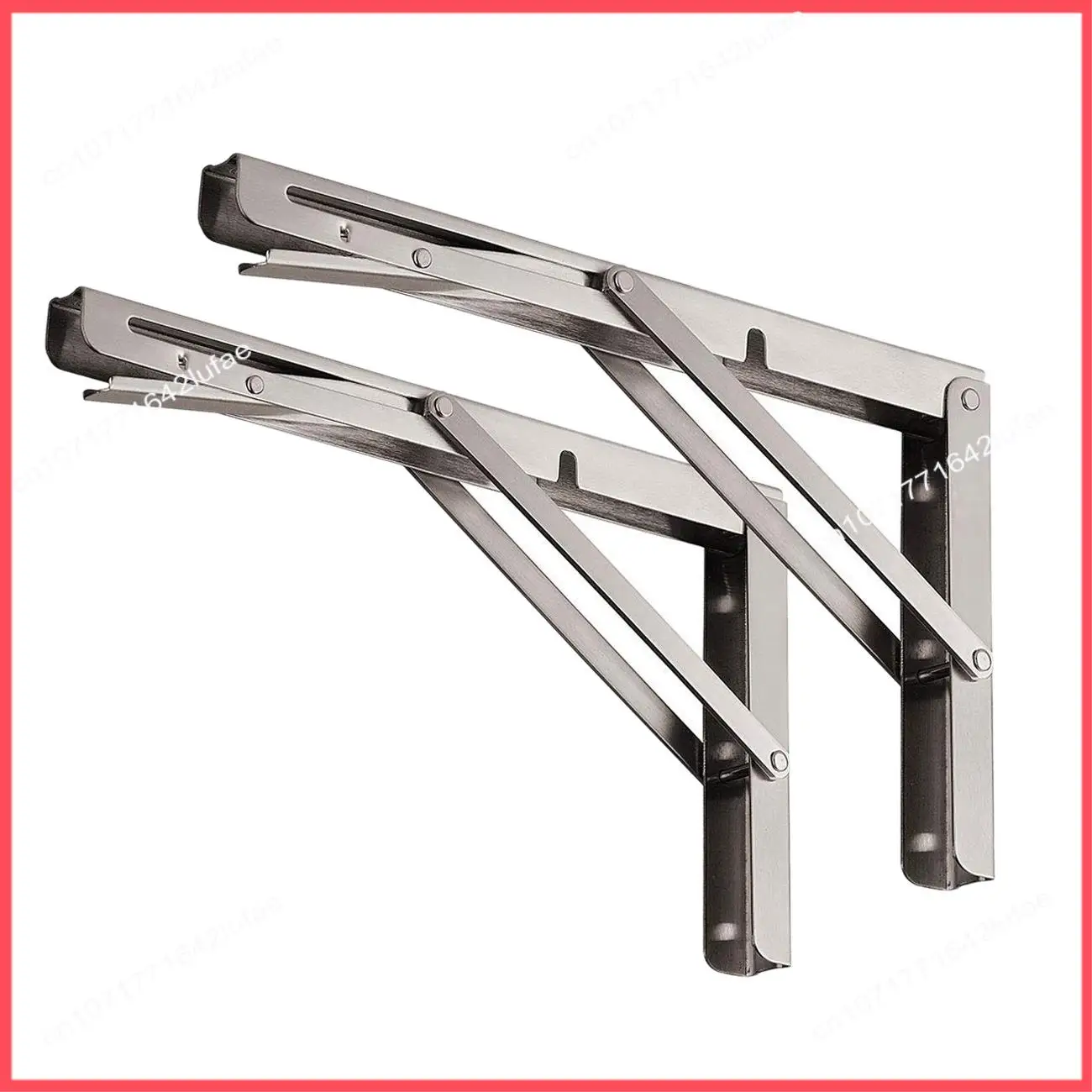 

B52C 2 Pack 12 Inch Folding Shelf Brackets Heavy Duty Stainless Steel Collapsible Shelf Bracket For Table Work Bench, Space Savi