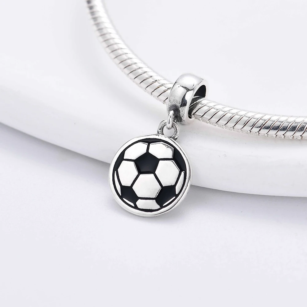 New 925 Sterling Silver Football Rugby Badminton Baseball Pendants Beads Diy Fit Original Pendant Charms Bracelet Women Jewelry