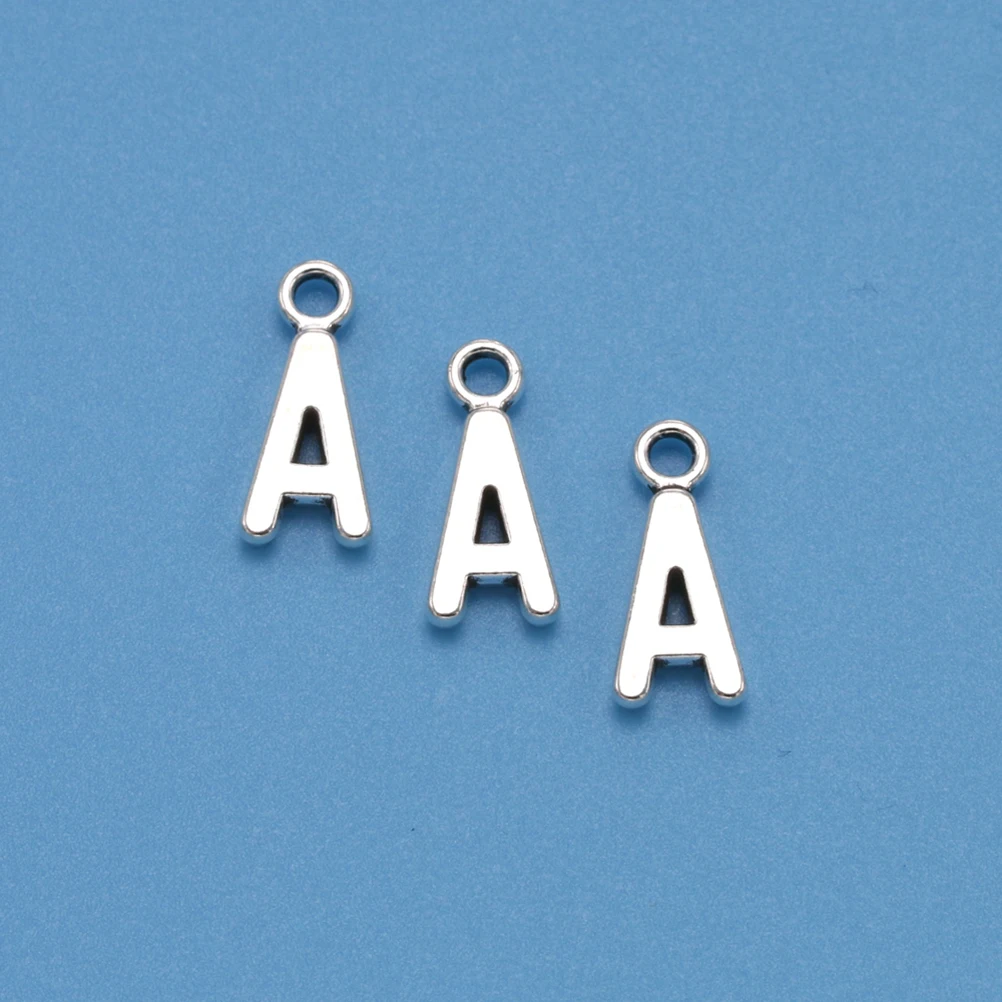 

50 Pcs Gold Plated Earrings Charms for Necklace Letter Jewelry Making Vintage Silver Alphabet