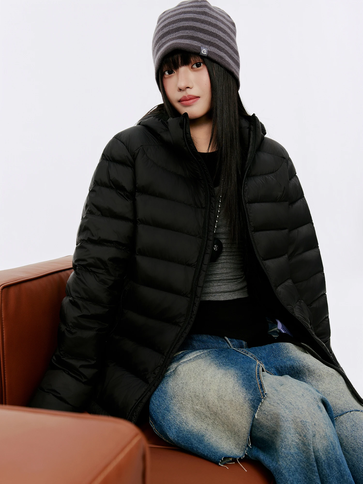 

Женская утепленная куртка Burgenland с воротником-стойкой, свободного кроя, модная зимняя куртка-пуховик белого цвета